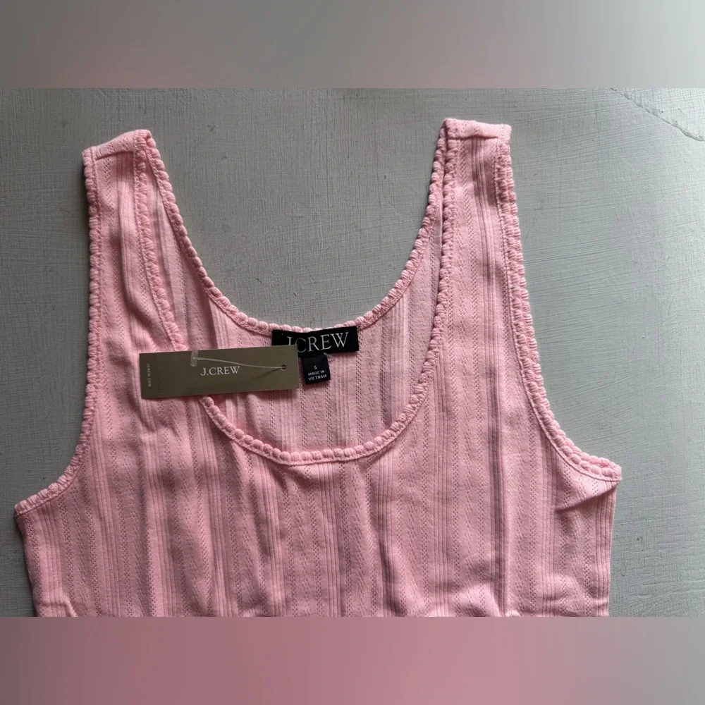 NWT JCREW 100% Cotton Pointelle tank top in Baby Pink